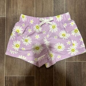 Purple Daisy Print Shorts